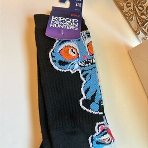 Netflix Kpop Demon Hunters Black and Blue Socks